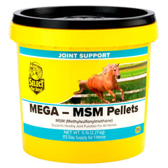 Select the Best Mega-MSM Pellets 5 lb bag — palatable joint support, easy administration.