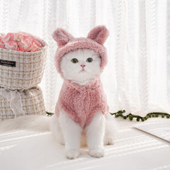 Selena bunny ears hoodie soft plush fabric pink warmth