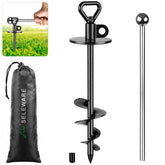 SELEWARE dog tie out stake in-action demonstrates anti-rust durability outdoors.