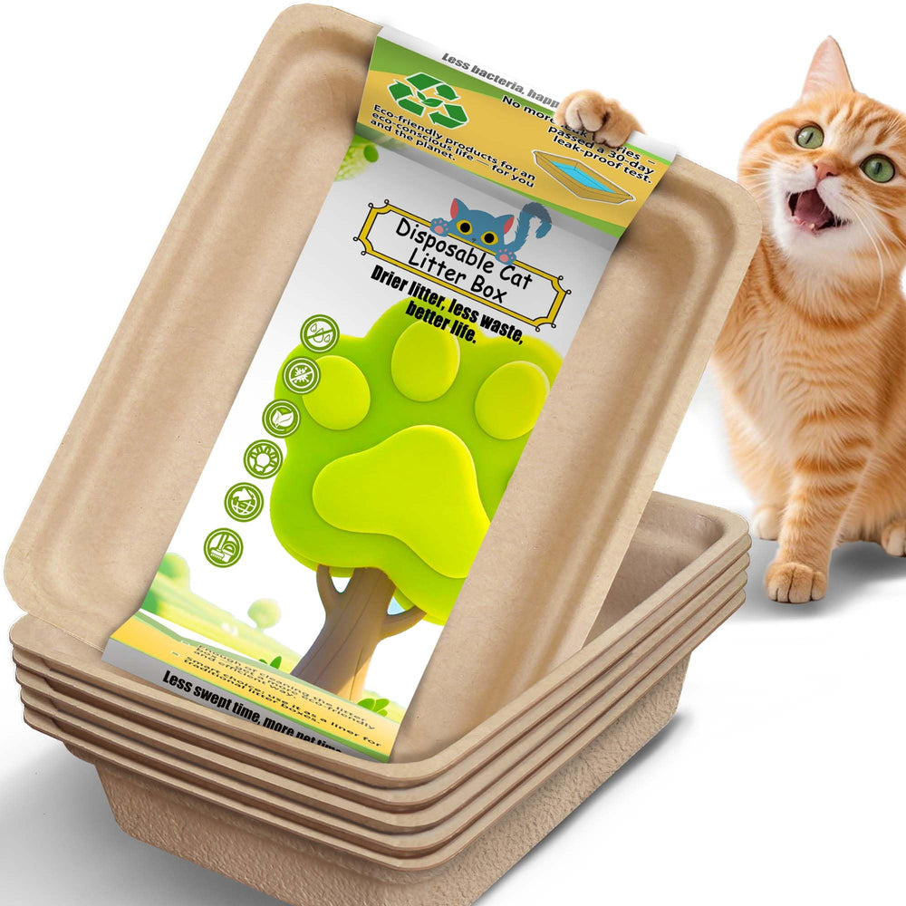SEMEDOYO Disposable Litter Box Large leakproof for indoor and travel use, easy cleanup.
