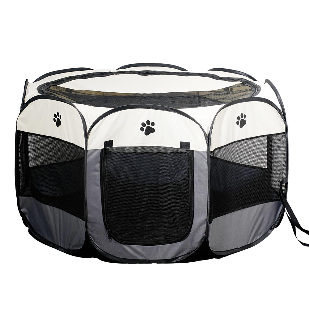 SENCONE portable pet playpen folded compact enables effortless transport and storage