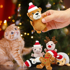 Senneny Christmas catnip toy Bear plush for cuddly play and exploration.