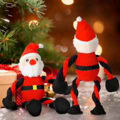 Senneny Christmas dog toy with rope for tug-of-war and fetching sessions