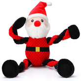 Senneny Christmas Santa plush squeaker dog toy showing festive look and squeaks for interactive play
