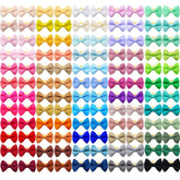 Senniea 100pcs soft dog bows closeup showing gentle ribbons and secure elastic bands.