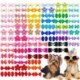 Senniea dog bows assorted crown patterns for chic everyday pet styling.