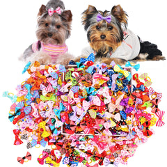 Senniea puppy bows pack shows packaging and variety patterns for grooming