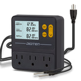 SENSTREE reptile thermostat front view with three outlets for independent zone control.