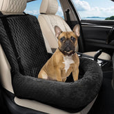 Sephyroth dog car seat outer materials swatch shows scratch-resistant suede with waterproof layer for durability