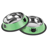 Serentive non-slip stainless steel cat bowls set with durable, bite-resistant design for long-lasting use.