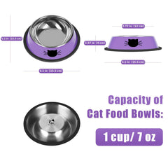 Serentive unbreakable stainless steel cat bowls closeup highlight durability