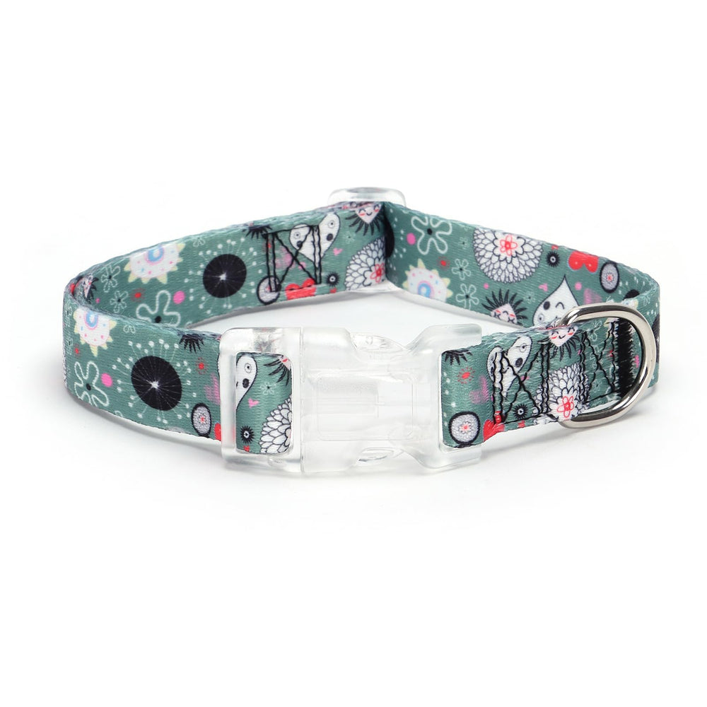 Serijoars floral print puppy collar with closed buckle for secure daily walks