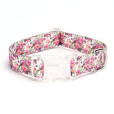 Serijoars peony floral buckle collar with quick-release for easy on/off