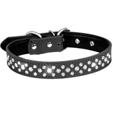 Serijoars rhinestone dog collar sparkle closeup—durable bling shine for photos and daily wear.