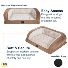 Serta bolster support image showing headrest area on Desert Sand bed