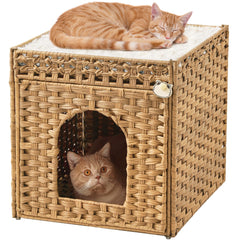 SETVSON cat bed double cave front view, ideal private nap space.