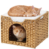SETVSON handwoven-rattan-cat-cave offers a cozy hideaway for naps.