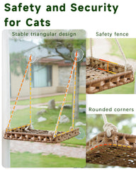 SETVSON cat window perch 2.3-inch fence adds security while perching and resting.