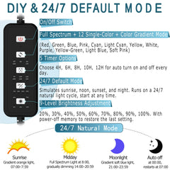 SEVENCONST 24/7 mode color-switch display shows vibrant full-spectrum options.
