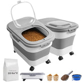 SEWIU dog food container 2pack shows 40 lb capacity for fresh kibble storage