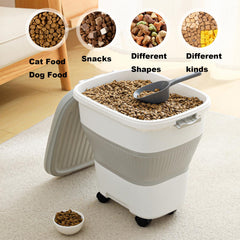 SEWIU collapsible dog food container saves space and keeps pantry tidy.