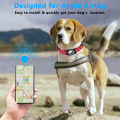 Seyezo Airtag Dog Collar heavy-duty material resists chew and harsh outdoor use.
