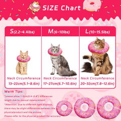 Seyezo cat cone donut pink pattern adds cute look during wound care