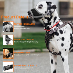 Seyezo dog muzzle with adjustable buckle and Velcro for secure fit during outings