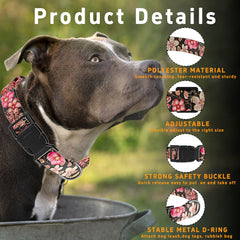 Seyezo floral dog collar adjustable for a comfortable growing fit.