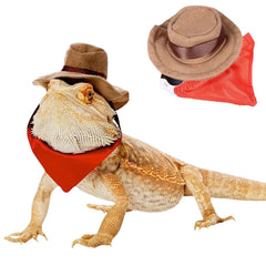 SEZDEKI Bearded Dragon Cowboy Hat—soft, comfortable wear for cute pet photos.