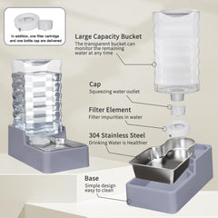 Sfozstra gravity-fed system maintains steady water release for pets.