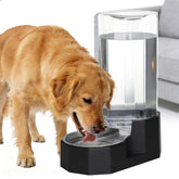 Sfozstra large dog water dispenser 9L automatic black gravity-fed hydration for multiple pets.