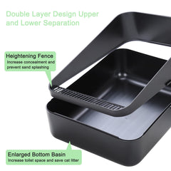 Sfozstra open-top litter box top-down view for easy scooping and cleaning.