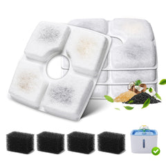 SgurFin 4-pack filter replacement set pictured for clean, odor-free water.