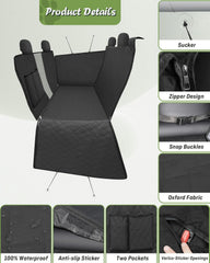 Shademax dog seat cover pockets provide organized storage for toys and waste bags.