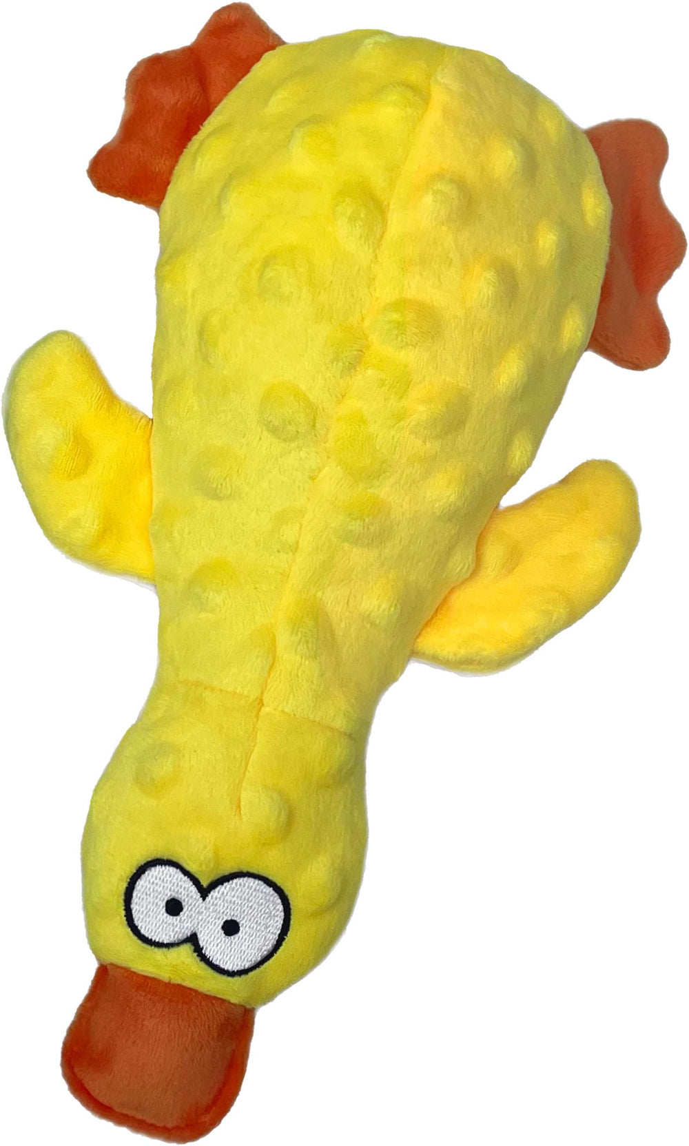 SHAGGYTAILVILLAGE Squeaky Duck Toy in bright yellow delivers engaging fetch and squeak.