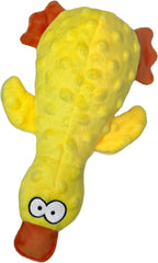 SHAGGYTAILVILLAGE Squeaky Duck Toy in bright yellow delivers engaging fetch and squeak.