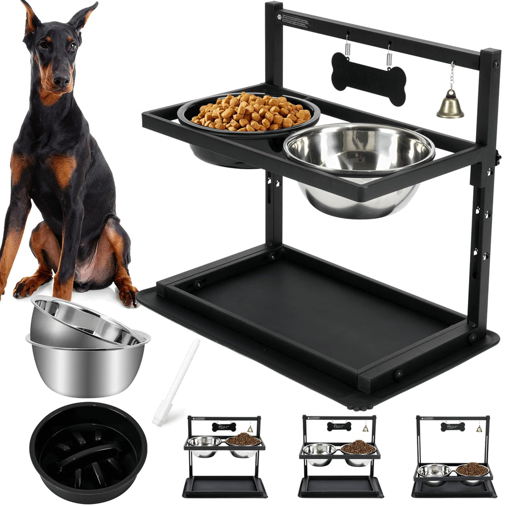 SHAINFUN elevated dog bowls on a raised stand promote comfortable eating and neck support