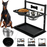 SHAINFUN elevated dog bowls on a raised stand promote comfortable eating and neck support