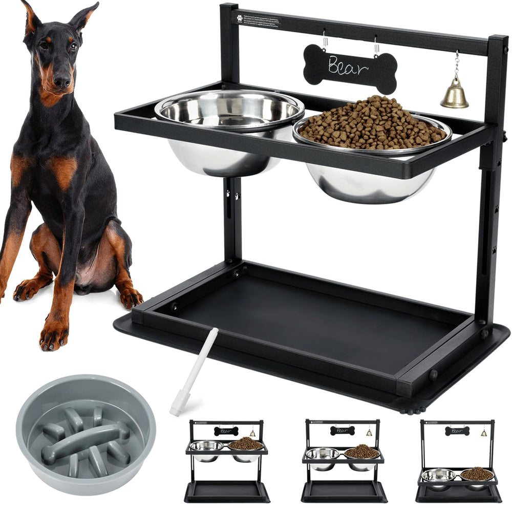 SHAINFUN elevated-dog-bowls-stand for adjustable height and comfortable meals.