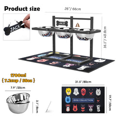 SHAINFUN elevated dog bowls three-bowls display helps households feed multiple dogs efficiently