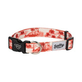 Shaka's Salty Paws dog collar red doggie day dreams front view for outdoor adventures