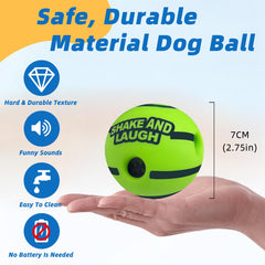SHAKE AND LAUGH dog ball size xs shows compact training toy for small breeds