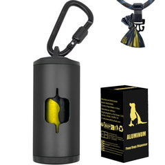 SHAOUMAN metal dog poop bag holder with leash clip demonstrates durable aluminum