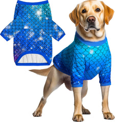 Sharkwill Mermaid dog shirt side 3D graphic highlights durable, playful design for video calls and walks