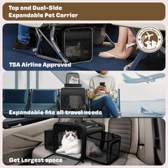 SHARLOVY airline-approved under-seat design for easy plane travel with small pets.