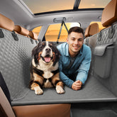 SHARLOVY back seat extender close-up of rugged fabric resilient to stains and wear