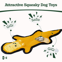 Sharlovy crinkle-squeaky interior sounds attract dogs and stimulate interactive play.