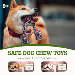 SHARLOVY puppy teething toy natural cotton closeup promoting gentle chewing and oral exploration.