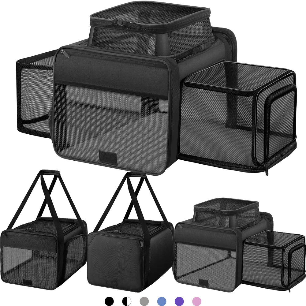 SHARLOVY top-loading expandable cat carrier for easy pet access during travel